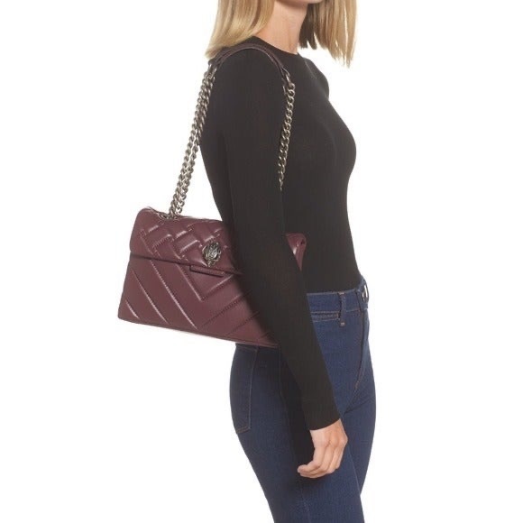 Striking dark Berry Kurt Geiger London Kensington large bag NEW - Picture 5 of 13